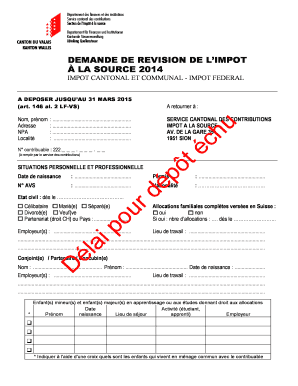 Demande de révision de l’impôt à la source