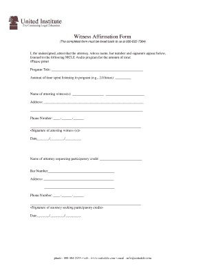 Witness Affirmation Form