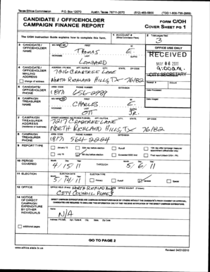 Texas Ethics Commission Campaign Finance Report