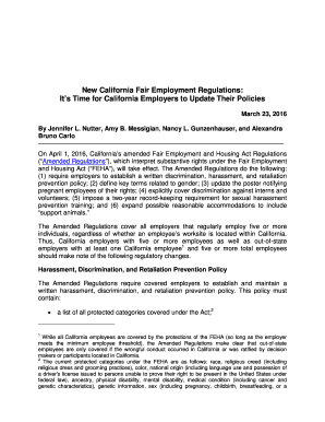 Fillable Online New California Fair Employment Regulations: Fax Email ...