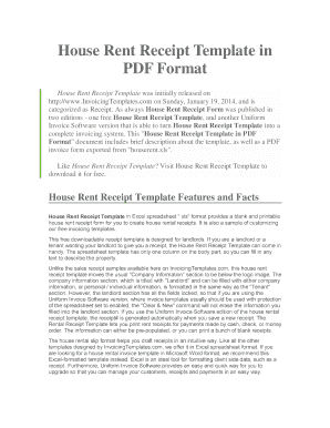 House Rent Receipt Template