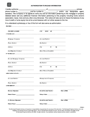 Authorization to Release Mortgage Information