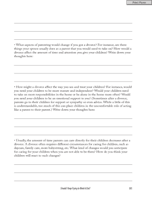 Divorce Impact Assessment Worksheet