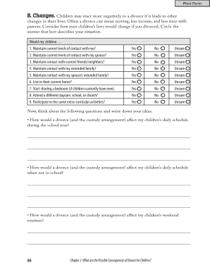 Divorce Impact Assessment Form