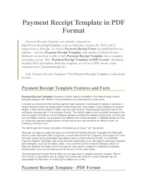 Payment Receipt Template