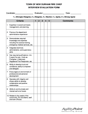 Interview evaluation form sample - sample assessment form