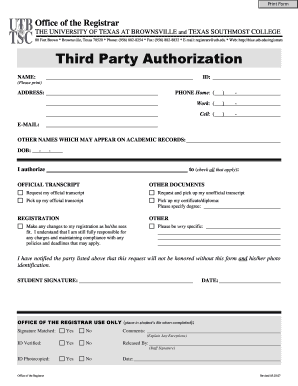 Third Party Authorization Form