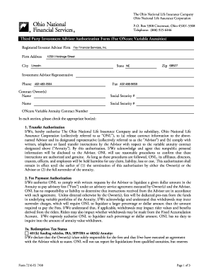 Third Party Investment Advisor Authorization Form