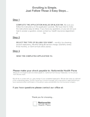 California Farm Bureau Health Insurance Application