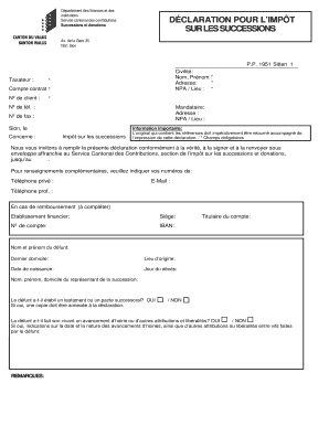 Déclaration pour l’impôt successions et donations