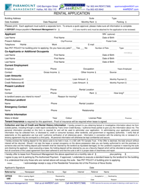 Rental Application Form