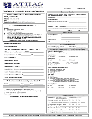 Consumer Purpose Submission Form