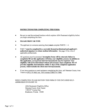 ADA Paratransit Eligibility Application