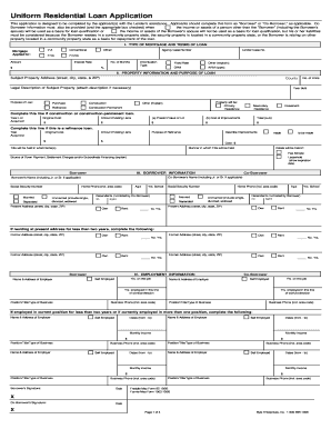 Uniform Residential Loan Application