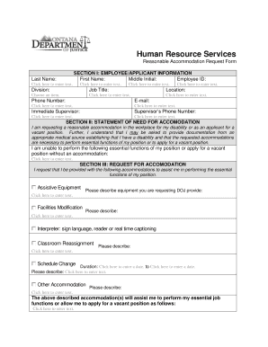 Reasonable Accommodation Request Form