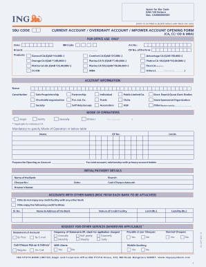 Current Account Opening Form