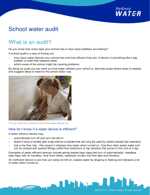School Water Audit Form