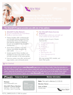 Silver&Fit Exercise Program Enrollment Form