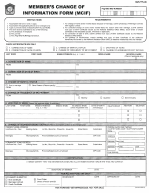 Pag-IBIG Member's Change of Information Form