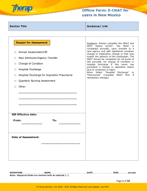 E-CHAT Assessment Form for New Mexico