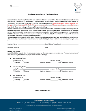 Employee Direct Deposit Enrollment Form
