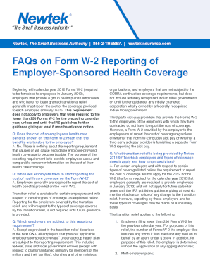Form W-2 Reporting of Employer-Sponsored Health Coverage