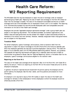 W-2 Health Coverage Reporting Requirement