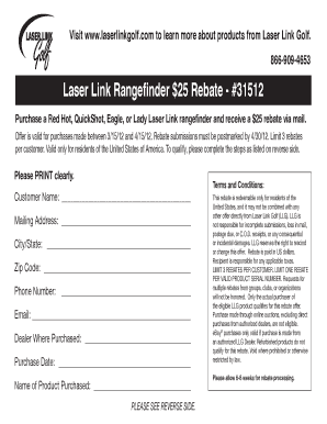 Laser Link Golf Rangefinder Rebate Form