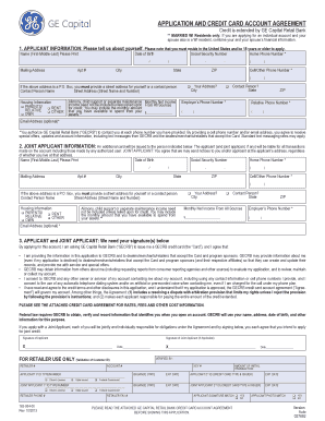GE Capital Retail Bank Credit Card Application