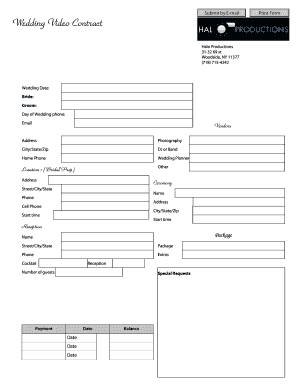 Wedding Video Contract