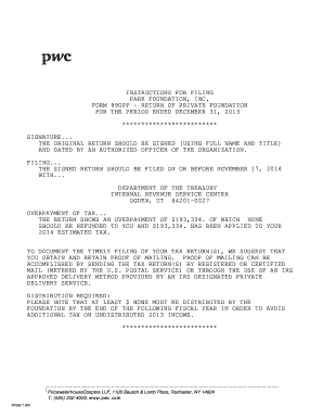 Form 990PF - Private Foundation Tax Return