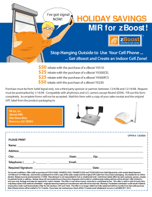 zBoost Holiday Savings Rebate Form