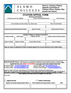 Citation Appeal Form