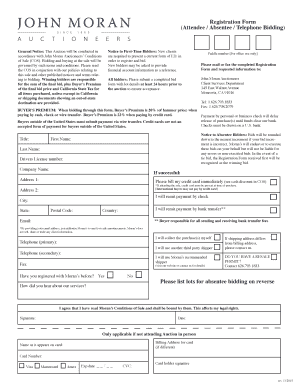 Auction Registration Form