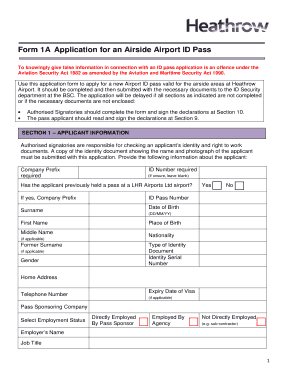 Heathrow Airport ID Pass Application