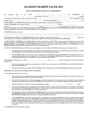 Boat Purchase and Sale Agreement