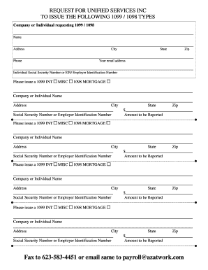 1099/1098 Tax Form Request