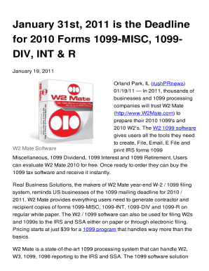 2010 IRS 1099 Forms