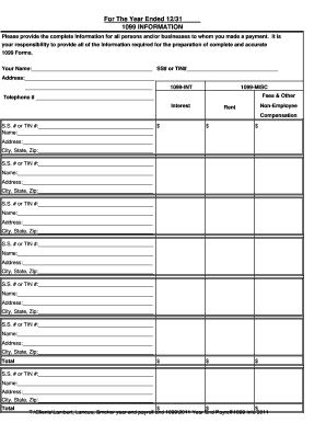 1099 Information Form