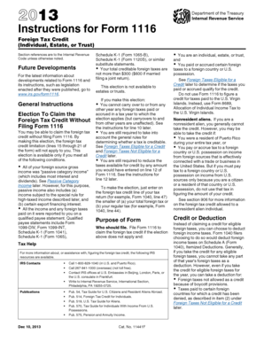 Form 1116 Instructions