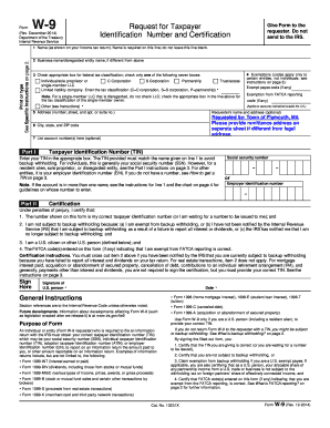 IRS Form W-9 Request for Taxpayer Identification Number and Certification