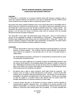 South African Living Will and Advance Directive