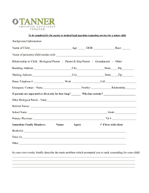 Child Counseling Services Request Form