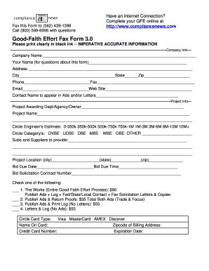 Good-Faith Effort Fax Form