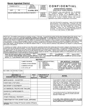 Texas Business Personal Property Rendition Form