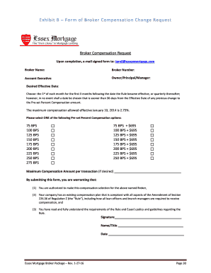 Broker Compensation Change Request Form