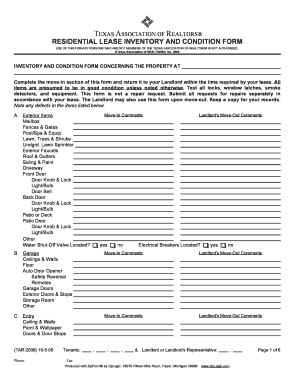Rental Property Inventory And Condition Form Forms and Templates ...