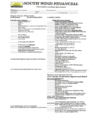 FHA/VA Loan Document Checklist