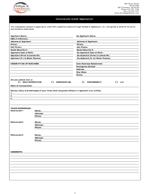 Commercial Credit Application
