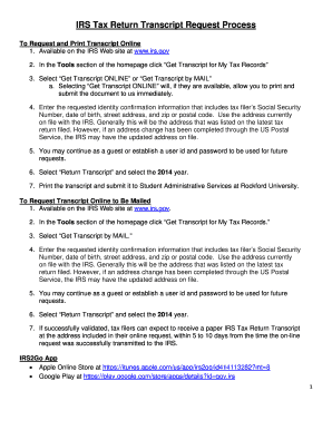 IRS Tax Return Transcript Request